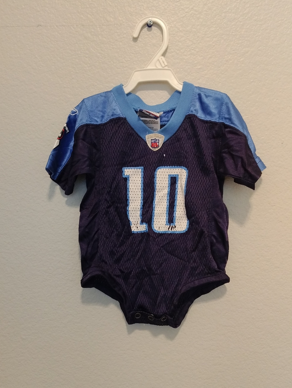 Tennessee Titans Navy & Light Blue Baby Onesie Football Jersey - #10 Young 12 Mo